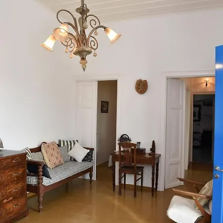 Traditional Cycladic House With View In Andros Lámira